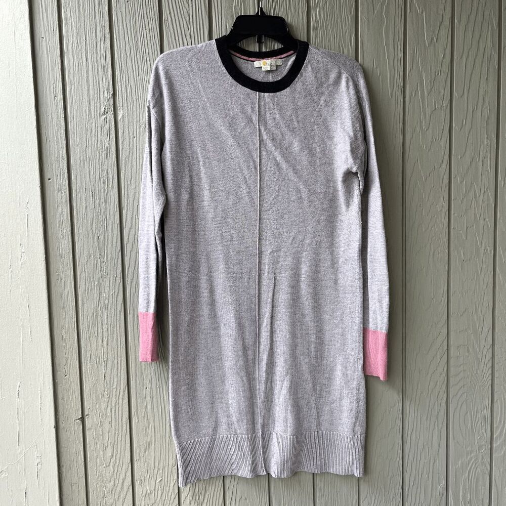 Boden Alba Knit Dress Heather Gray Sz 6 Cashmere Wool Blend Colorblock